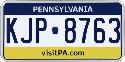 PA license plate KJP8763