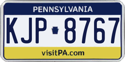 PA license plate KJP8767