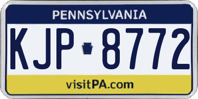 PA license plate KJP8772