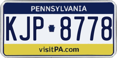 PA license plate KJP8778