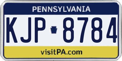 PA license plate KJP8784