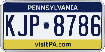 PA license plate KJP8786