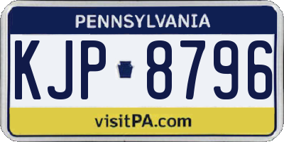 PA license plate KJP8796