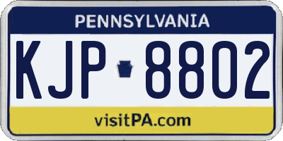 PA license plate KJP8802