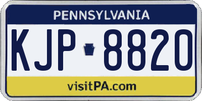 PA license plate KJP8820