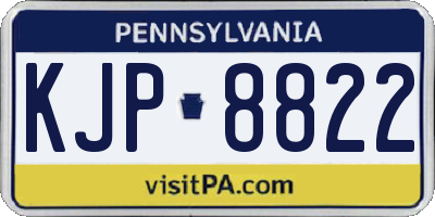 PA license plate KJP8822