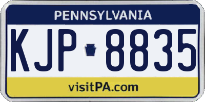 PA license plate KJP8835