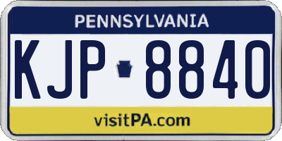 PA license plate KJP8840