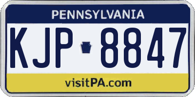PA license plate KJP8847