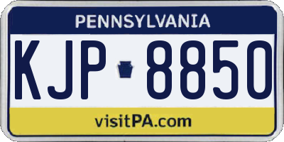 PA license plate KJP8850