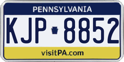 PA license plate KJP8852