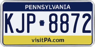 PA license plate KJP8872