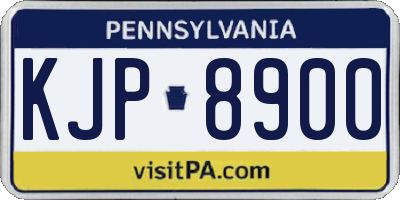 PA license plate KJP8900