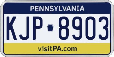 PA license plate KJP8903
