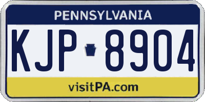 PA license plate KJP8904