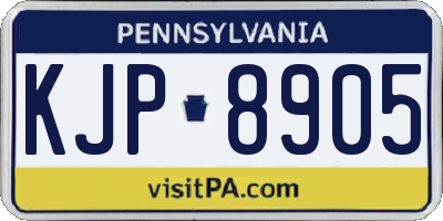 PA license plate KJP8905