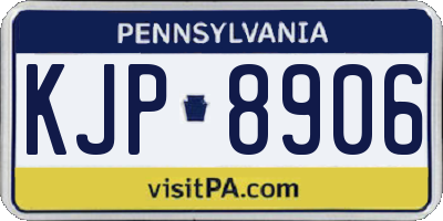 PA license plate KJP8906
