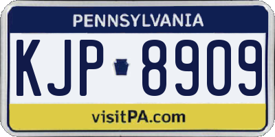 PA license plate KJP8909