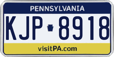 PA license plate KJP8918