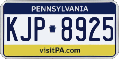 PA license plate KJP8925