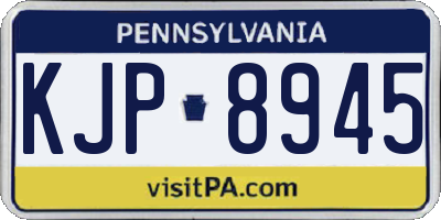 PA license plate KJP8945