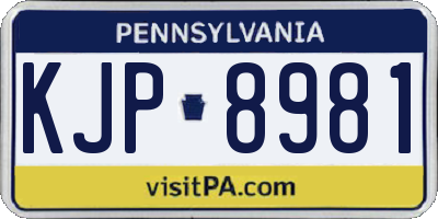 PA license plate KJP8981