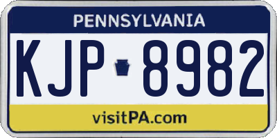 PA license plate KJP8982