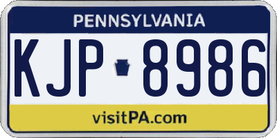 PA license plate KJP8986