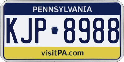 PA license plate KJP8988
