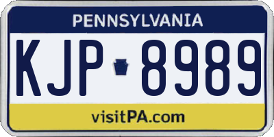 PA license plate KJP8989