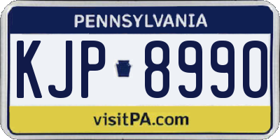 PA license plate KJP8990