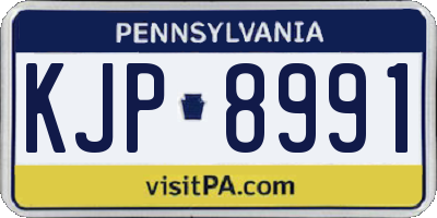 PA license plate KJP8991
