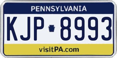 PA license plate KJP8993