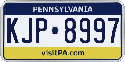 PA license plate KJP8997