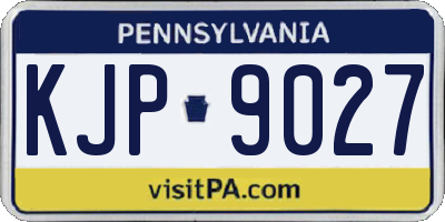 PA license plate KJP9027