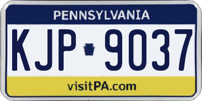 PA license plate KJP9037