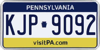 PA license plate KJP9092