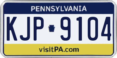 PA license plate KJP9104