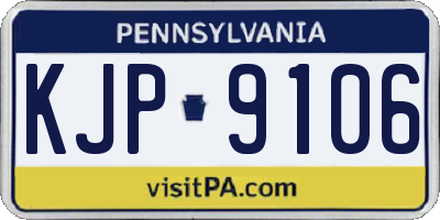 PA license plate KJP9106