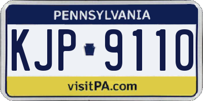 PA license plate KJP9110