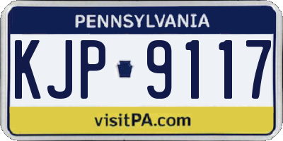 PA license plate KJP9117