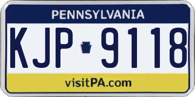 PA license plate KJP9118