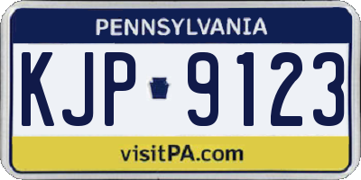 PA license plate KJP9123