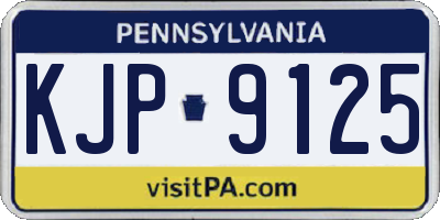 PA license plate KJP9125