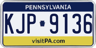PA license plate KJP9136