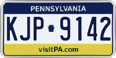 PA license plate KJP9142