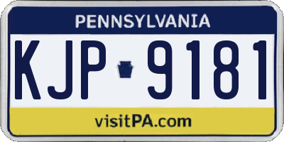 PA license plate KJP9181