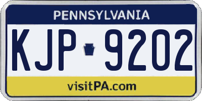 PA license plate KJP9202