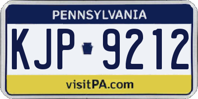 PA license plate KJP9212