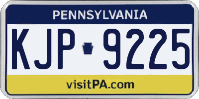 PA license plate KJP9225